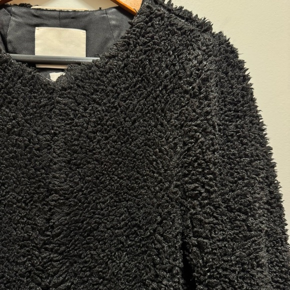 Aritzia Wilfred Black Laboratoire Teddy Sherpa Coat Size Small Oversized - Picture 5 of 16